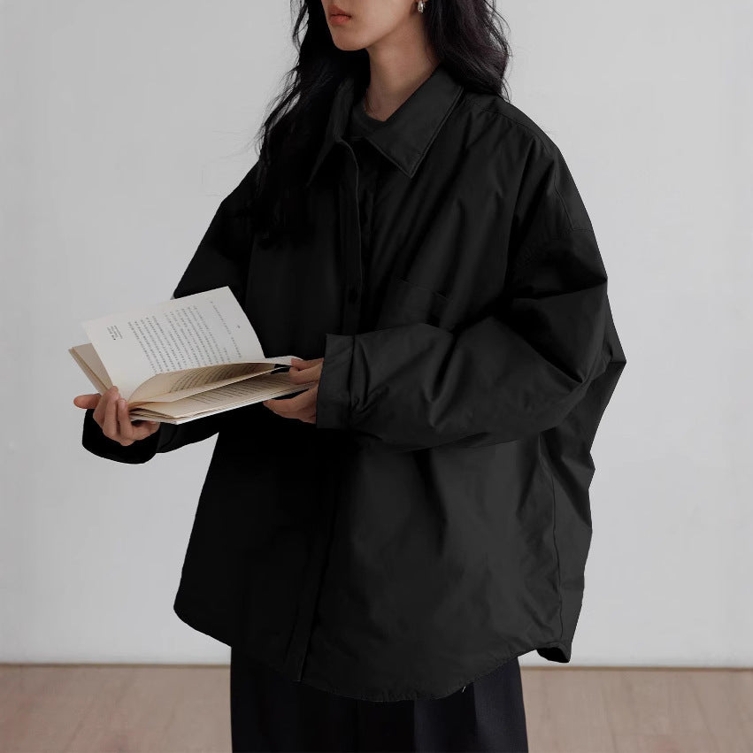 Damen Oversized Bluse mit Knopfdetail Drune