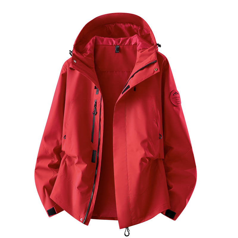 Damen technische dreilagige Softshell-Regenjacke mit getapten Nähten und Multifunktions-Taschen Drune
