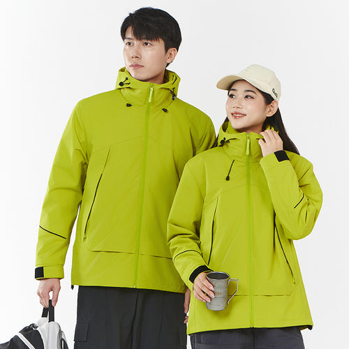 Damen Leichte wind- und wasserabweisende Softshell-Trekkingjacke mit verstellbarer Kapuze Drune