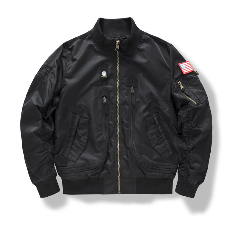 Herren Military-Bomberjacke mit verstärkten Multifach-Taschen und Stehkragen Drune