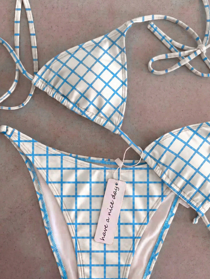 Damen Triangel-Bikini mit klassischem Punktmuster Drune