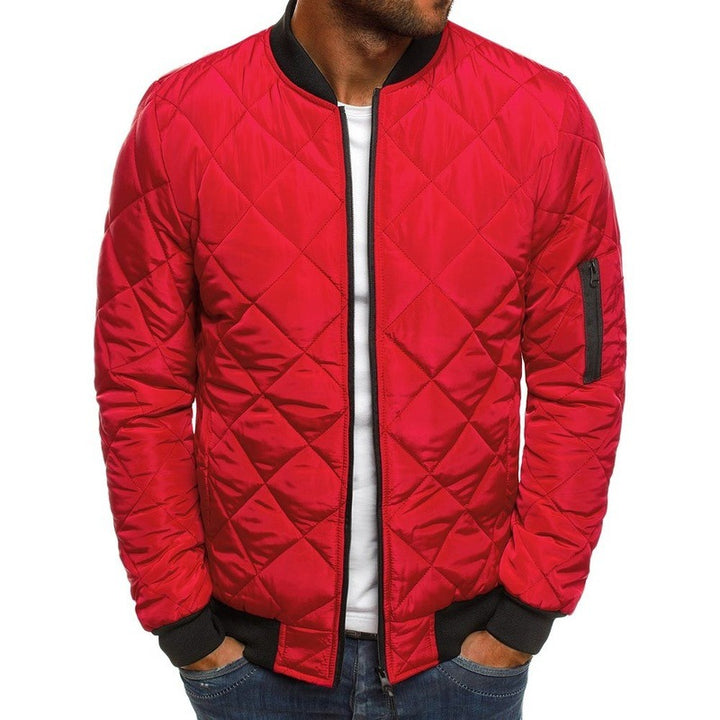 Herren nan leichte gesteppte Blousonjacke mit Diamantstepp, elastischen Rippbündchen und Ärmel-Reißverschlusstasche Drune