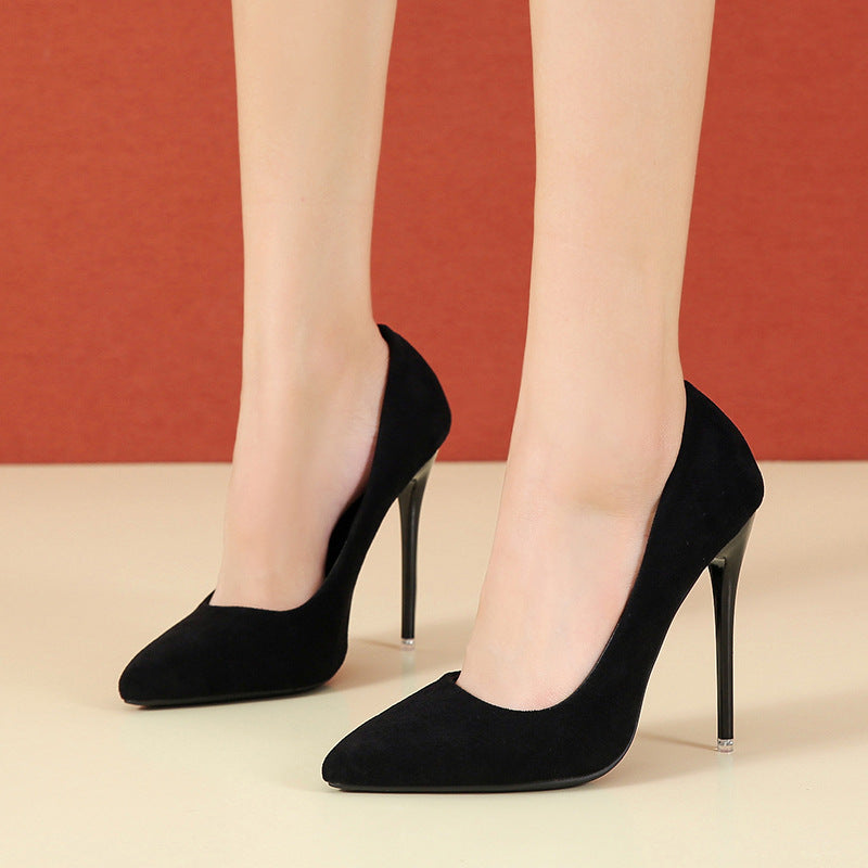 Damen nan spitze Stiletto-Pumps mit Samtoptik und gepolstertem Komfortfußbett Drune