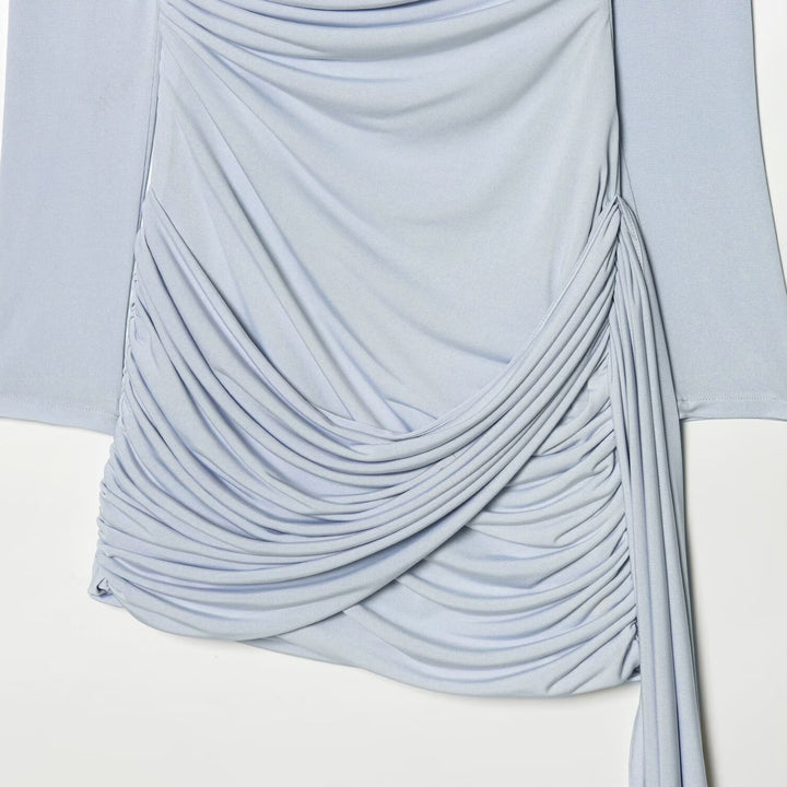Damen Wickelkleid mit eleganter Drapierung und tiefem V-Ausschnitt Drune