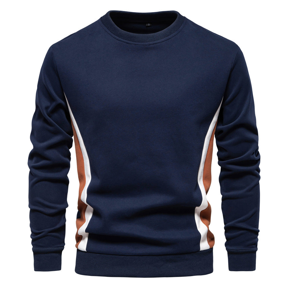 Herren nan Rundhals-Sweatshirt aus Baumwollmix mit seitlicher Kontrastpaspel und schmaler Silhouette Drune