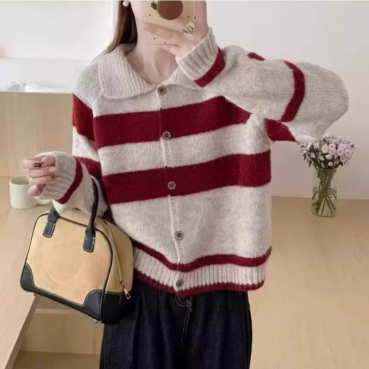 Damen Gemusterte Strickjacke Drune