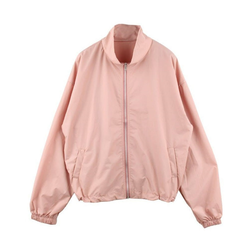 Damen trendige Übergangsjacke mit hohem Kragen und elastischen Bündchen Drune