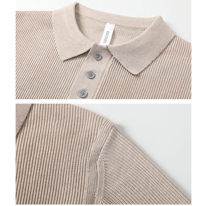 Herren Modisches Strickoberteil mit Knopfleiste Drune