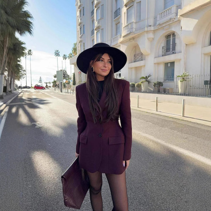 Damen Oversized Blazer aus hochwertigem Stoff mit modernen Taschen Drune