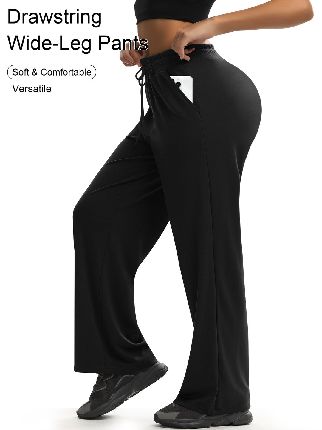 Damen Weit geschnittene Lounge-Jogginghose aus Soft-Jersey mit Kordelzug und Seitentaschen Drune