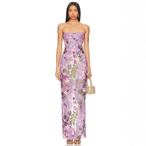 Damen Schickes Abendkleid mit floralem Design und figurbetonter Silhouette Drune