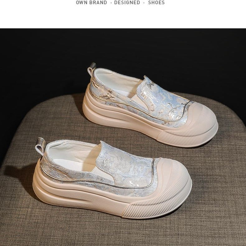 Damen Slip-On Sneakers mit elastischem Obermaterial und dämpfender Sohle Drune