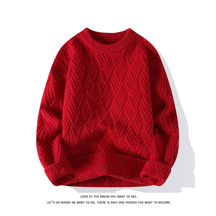 Damen nan grobgestrickter Oversize-Pullover mit Zopfmuster und elastischem Rippbund Drune