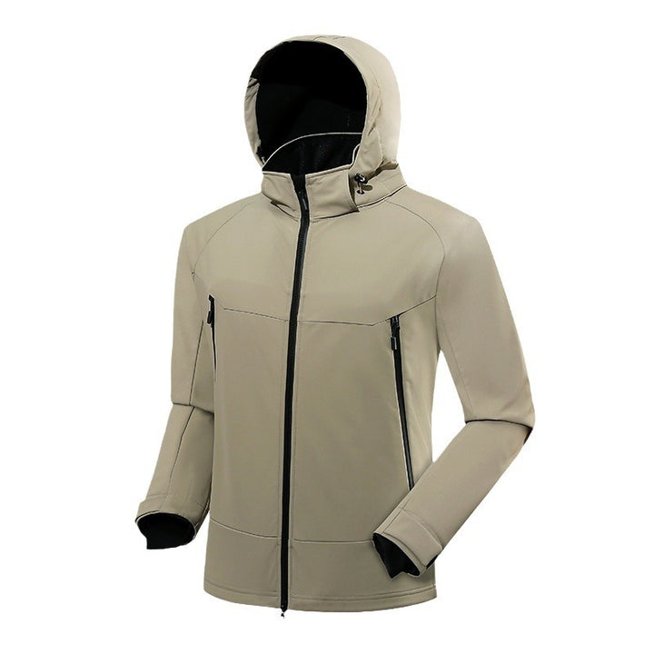 Herren Softshell-Outdoorjacke mit Kapuze wind- und wasserabweisend Drune