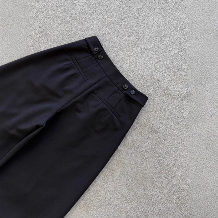 Damen Elegante weite Stoffhose mit Falten Drune