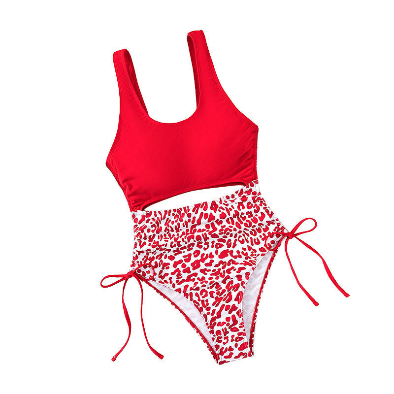 Damen Einteiler Badeanzug mit durchgehendem und farblich akzentuiertem Design Drune