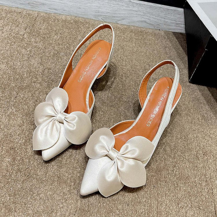 Damen elegante Slingback-Pumps mit Zierflügeln Drune