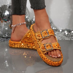 Damen Glitzernde Hippie-Sandalen Drune