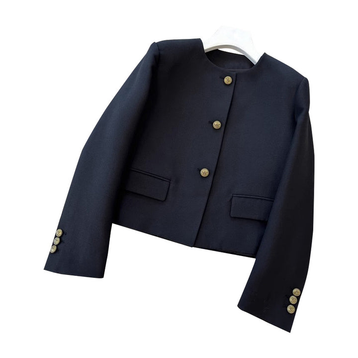 Damen Elegante Blazerjacke mit hohem Kragen Drune