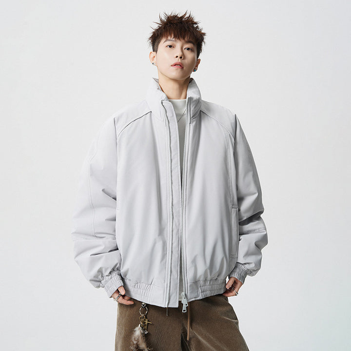 Herren Oversized Windjacke mit Stehkragen und elastischen Bündchen Drune