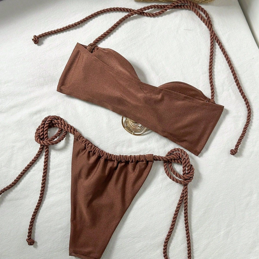 Damen Bandeau-Bikini mit raffinierten Knotenakzenten Drune