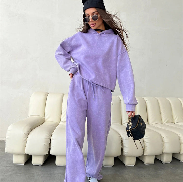Damen modisches und lässiges Hoodie-Set mit lockerer Passform Drune