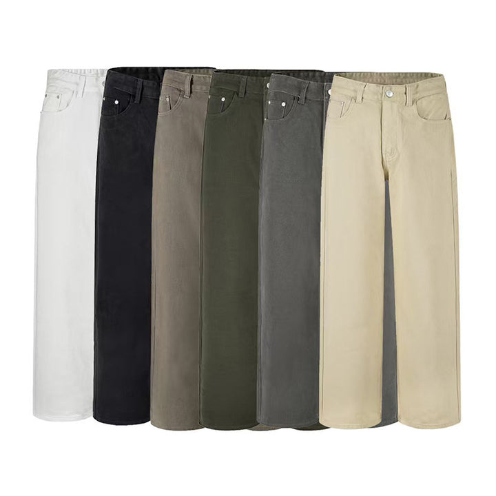 Herren Weit geschnittene Baumwoll-Denim-Jeans mit geradem Bein und cleanem Minimaldesign Drune