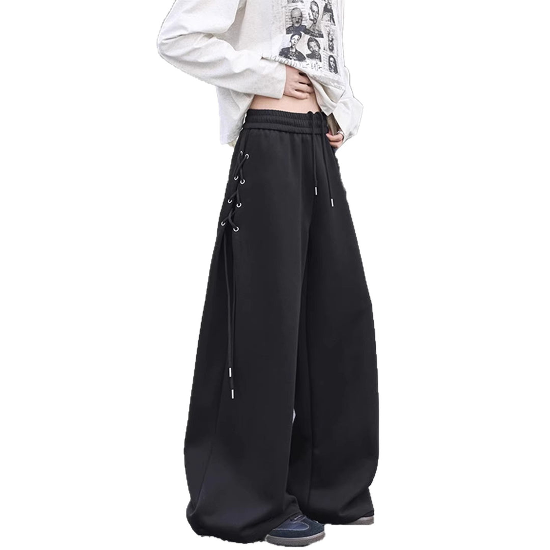 Damen Weitgeschnittene Freizeithose mit Schnürdetails Drune