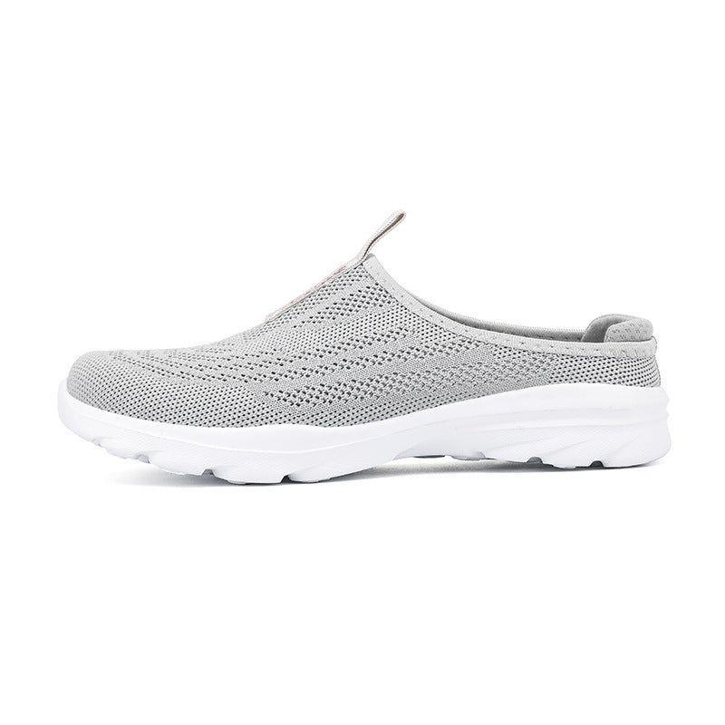 Damen nan gestrickter Mule-Sneaker mit offenem Fersenkragen, elastischem Einstieg und gepolsterter Laufsohle Drune