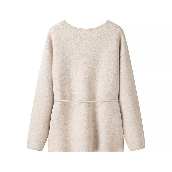 Damen Kuschelige Strickjacke mit Bindegürtel und modernem Schnitt Drune