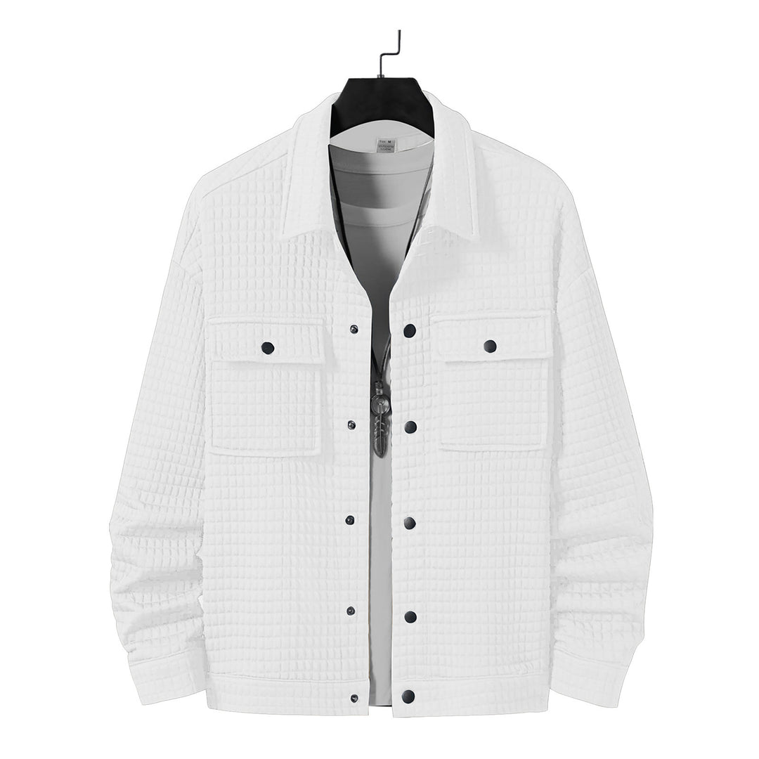 Herren nan gesteppte Overshirtjacke mit quadratischer Steppstruktur und aufgesetzten Brusttaschen Drune