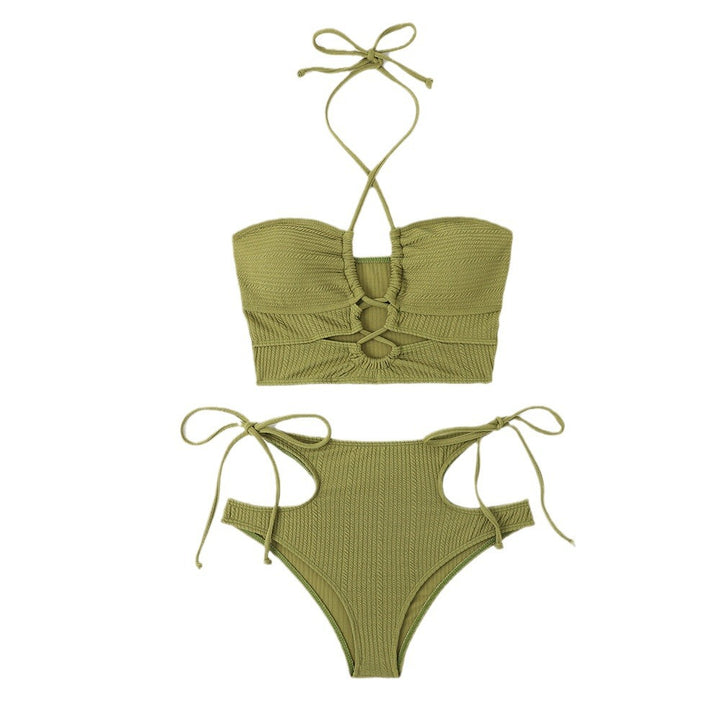 Damen Hochgeschnittener Bikini mit Cut-Outs Drune