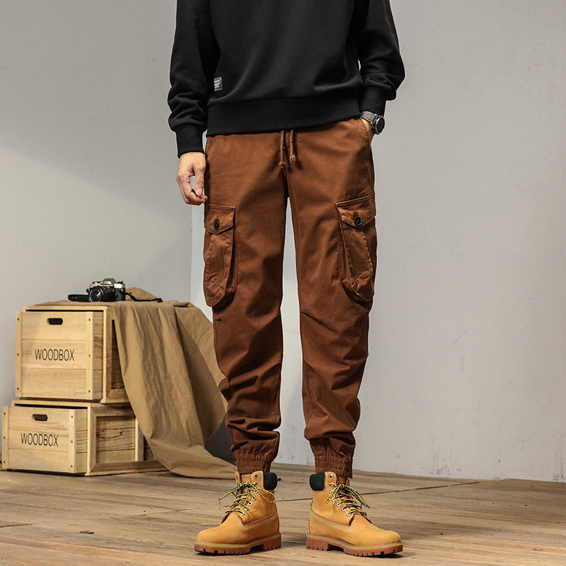 Herren Cargo-Jogginghose im Utility‑Stil mit Tunnelzug, großen Klappentaschen und elastischen Bündchen Drune