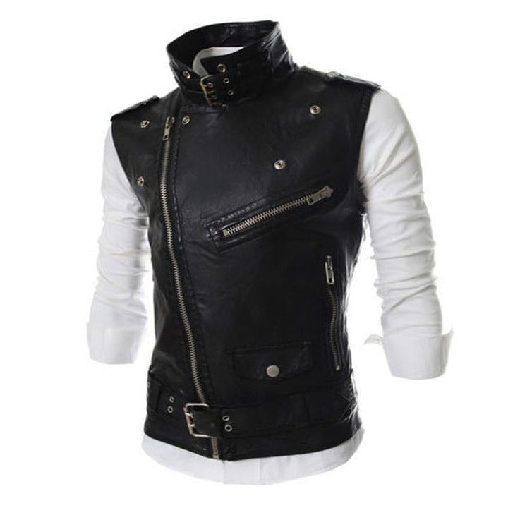 Damen Biker-Weste mit asymmetrischem Reißverschluss und Taschen