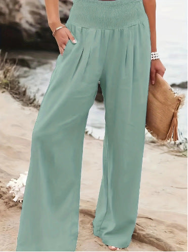 Damen Weite Sommerhose mit elastischem Bund und lockerem Schnitt Drune