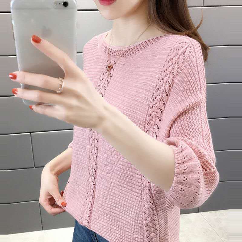 Damen lässiger Strickpullover mit filigranen Details Drune