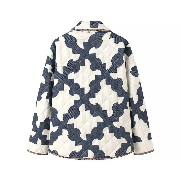Damen Steppjacke mit modernen geometrischen Mustern und leichtem Material Drune