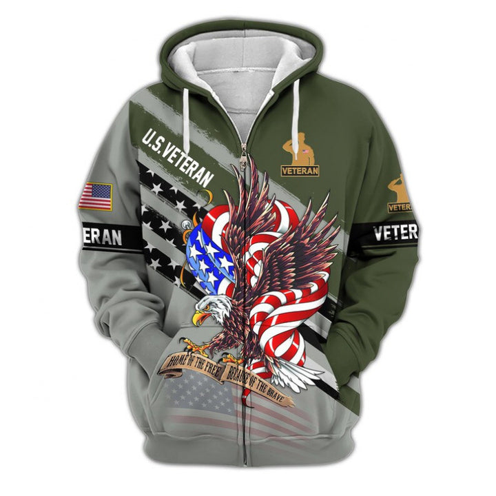 Herren Kapuzensweater mit amerikanischem Veteranenmotiv Drune