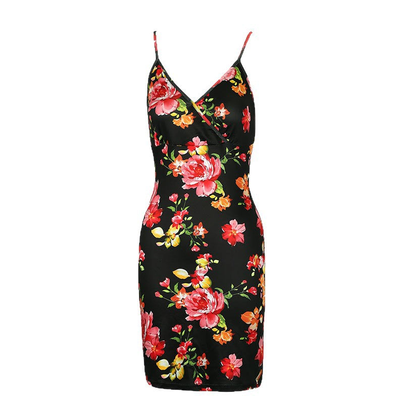 Damen Floral Wickelkleid Drune