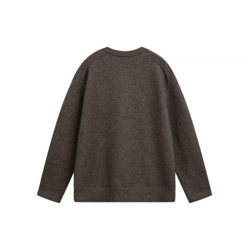 Unisex Feinstrick-Henley-Pullover mit Raglanärmeln und halber Knopfleiste Drune