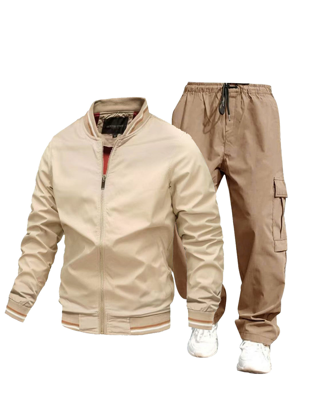 Herren Sportliche Jacke und Cargo-Hose Set Drune