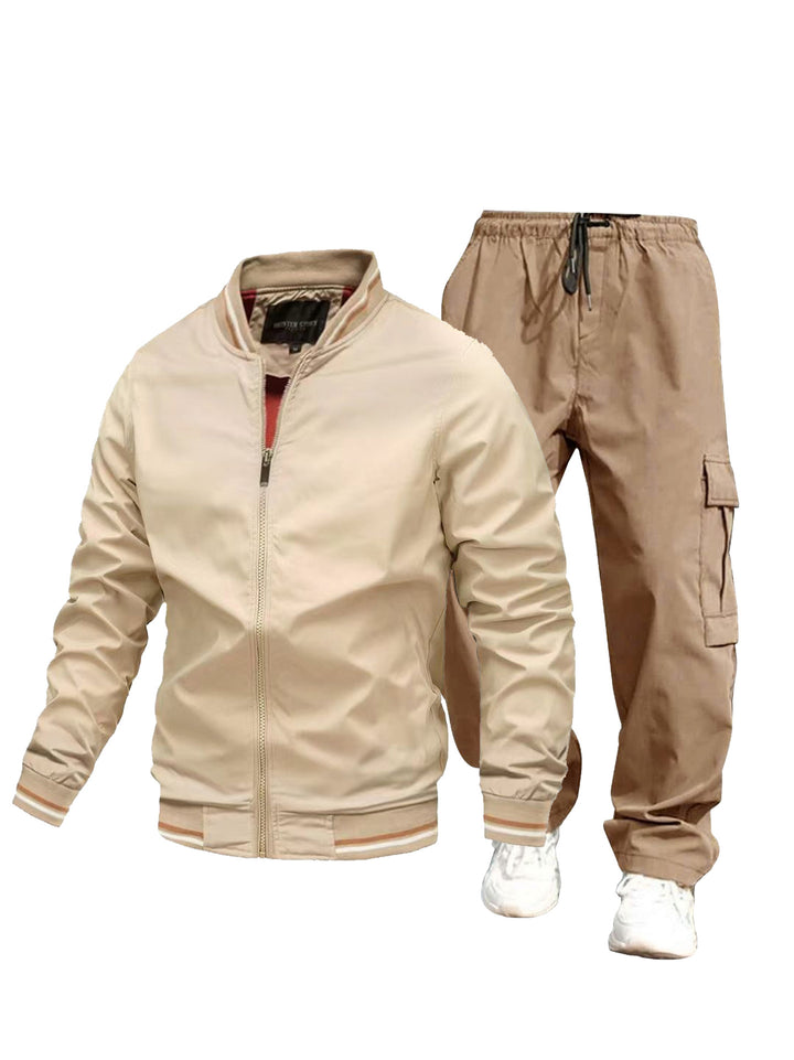 Herren Sportliche Jacke und Cargo-Hose Set Drune