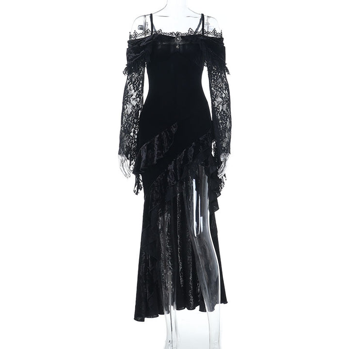 Damen figurbetonte Bluse mit Rüschendetails und Schnürung Drune