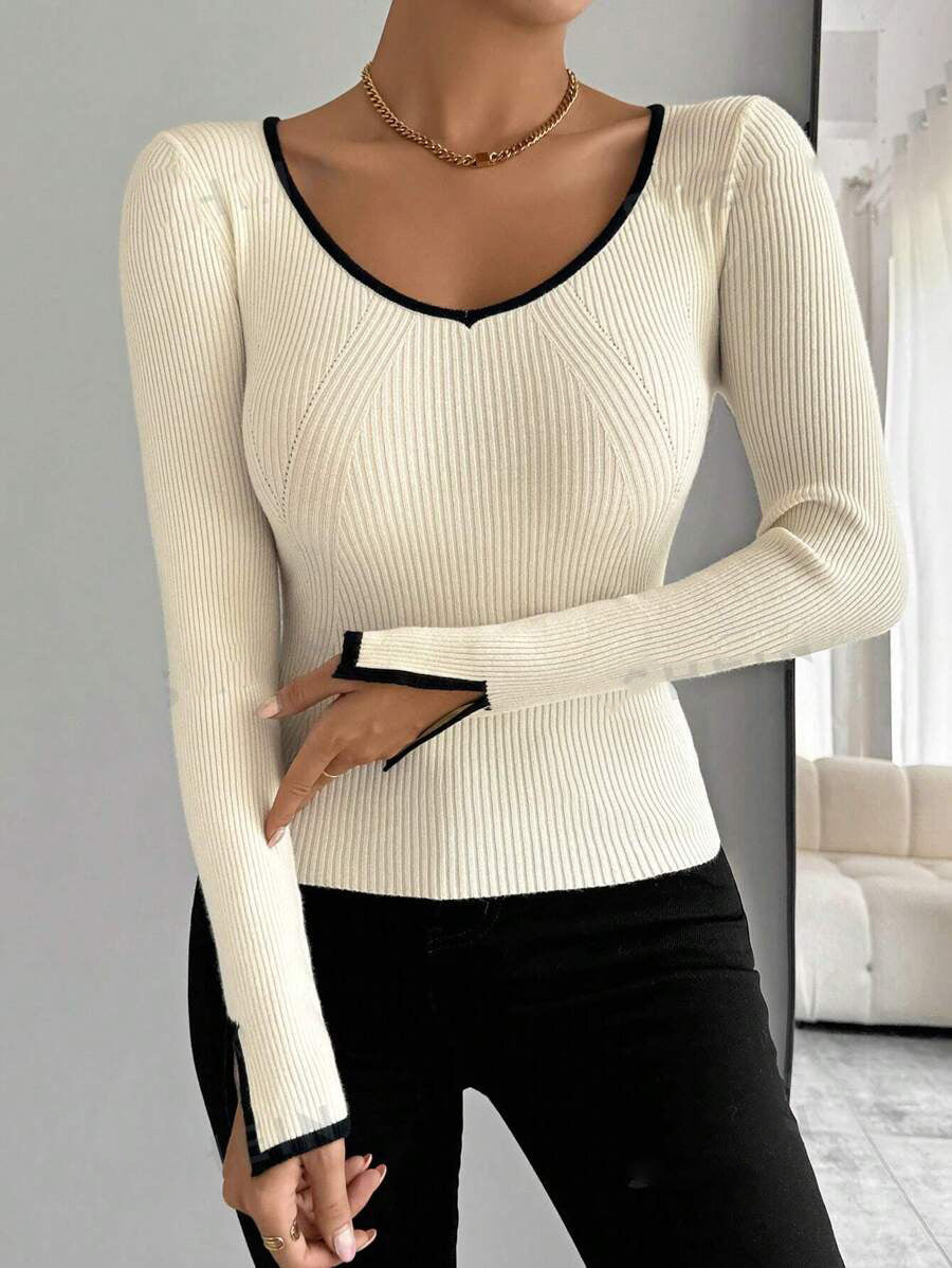 Damen Langärmliger Strickpullover Drune