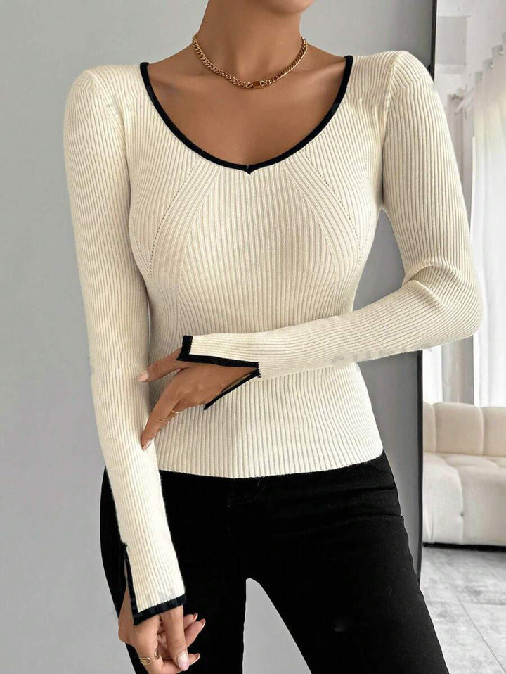 Damen Langärmliger Strickpullover Drune