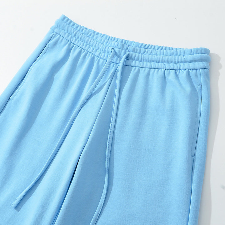 Damen Weite Lounge-Hose mit hohem elastischen Bund und Kordelzug Drune