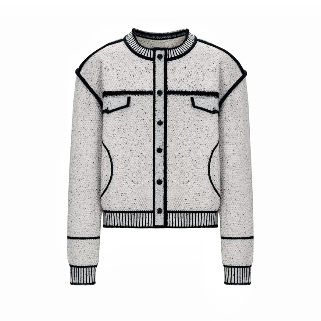 Herren Modische Strickjacke mit Kontrastnähten Drune