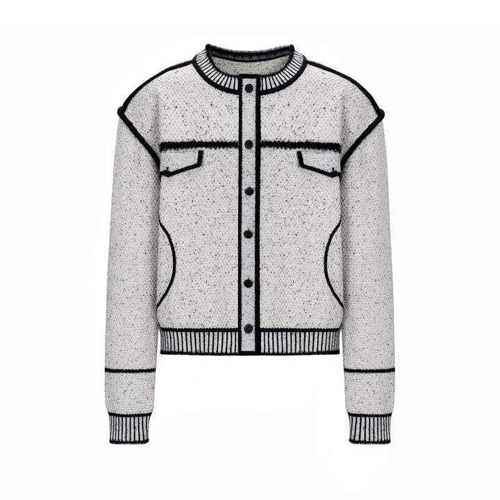 Herren Modische Strickjacke mit Kontrastnähten Drune