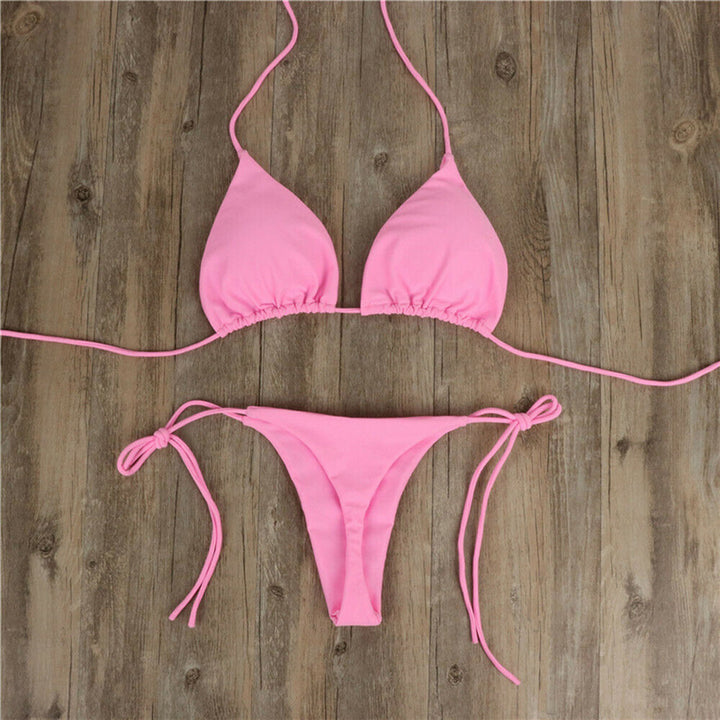 Damen Triangel-Bikini mit feinem Stoff und regulierbaren Schnürdetails Drune