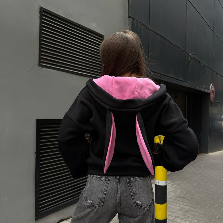 Damen Hoodie mit Hasenohren und oversized Schnitt Drune
